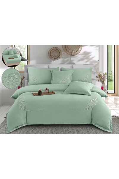 Casa Pucioasa Duvet Cover Set Set - 6 Pieces Smooth Cotton with Embroidery an...