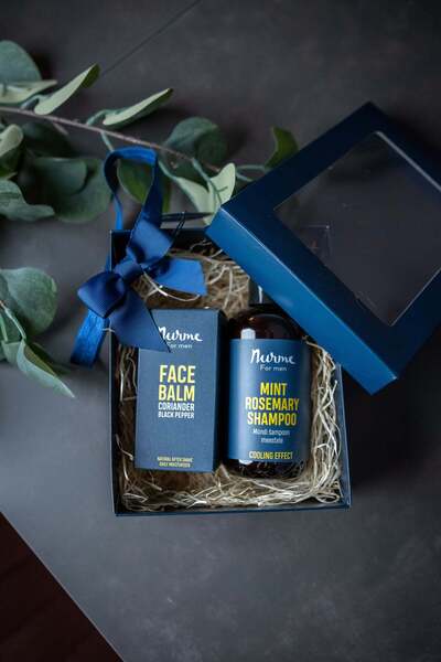 nurme cosmetics علبة هدايا للعناية الشخصية للرجال برائحة الكزبرة والفلفل الأس...