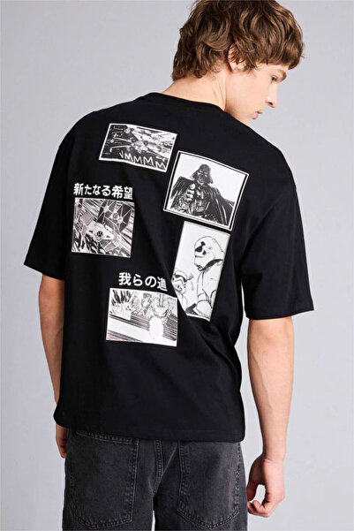 DeFacto 100% Cotton Star Wars Boxy Fit Printed T-Shirt H0250Ax26Sp