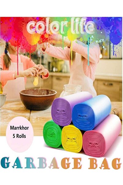 MARKHOR Trash Bag, 5-Rolls, Colorful Small Garbage Bags 45X50Cm-290 Bags