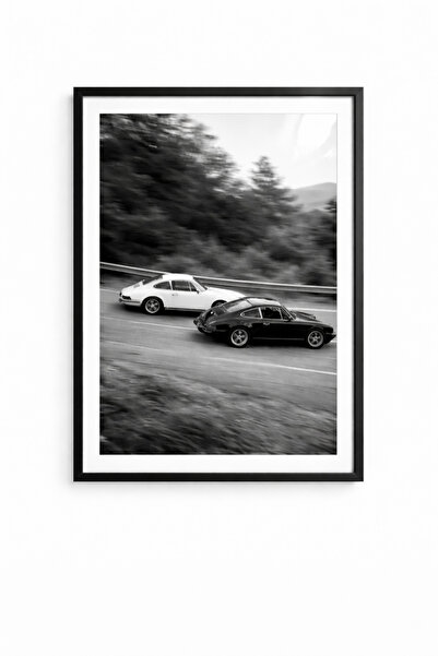artera casa Classic Porsche Motion Siyah Beyaz Modern Duvar Tablosu