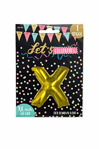 Party Gold foil balloon letter "X", 60 cm