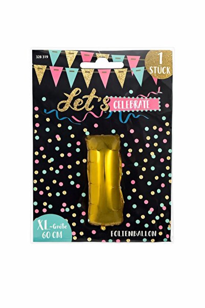 Party Gold letter "I" foil balloon, 60 cm