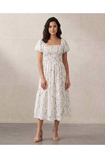 REDTAG Women White Printed Casual Dress