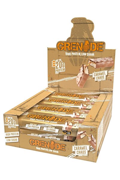 Grenade لوح بروتين عالي 12 × 60 غرام، بنكهة كراميل كاوس