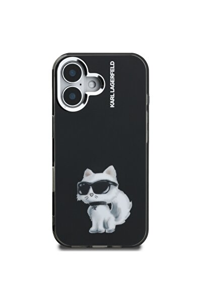 Karl Lagerfeld Θήκη Aquarelle Choupette για iPhone 16 - Μαύρη