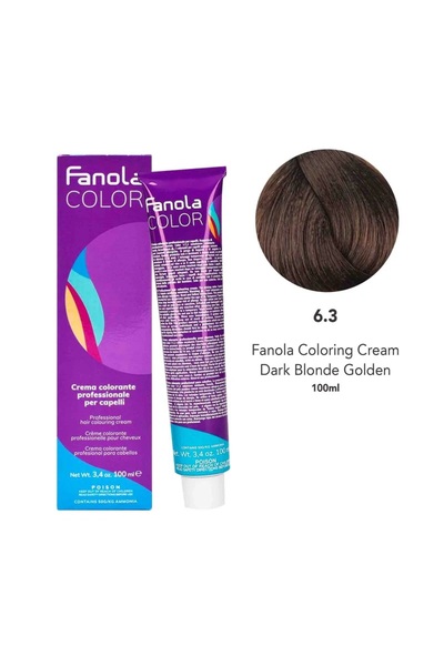 Fanola Hair Coloring Cream 6.3 Dark Golden Blonde 100ml