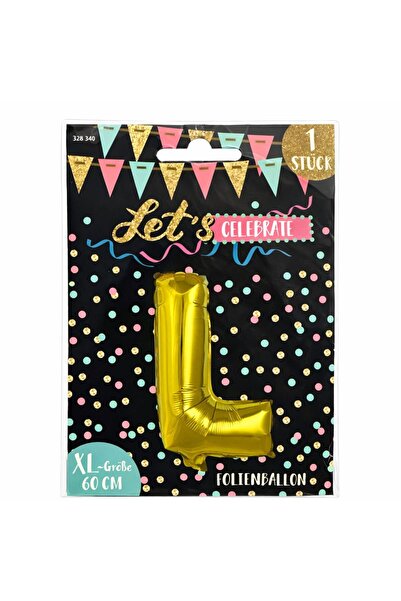 Party Gold letter "L" foil balloon, 60 cm