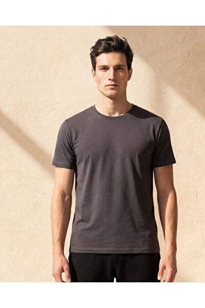REDTAG تي شيرت رمادي سادة للرجال