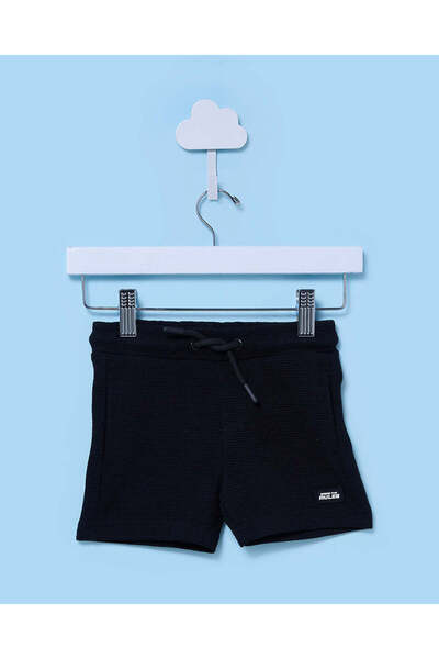 REDTAG Infant Boys Black Ottoman Pull-On Active Shorts