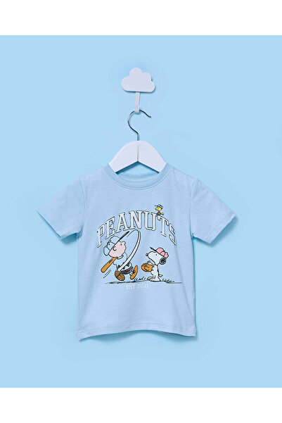 REDTAG تيشيرت مطبوع صورة الفول السوداني الأزرق للأطفال الرضع