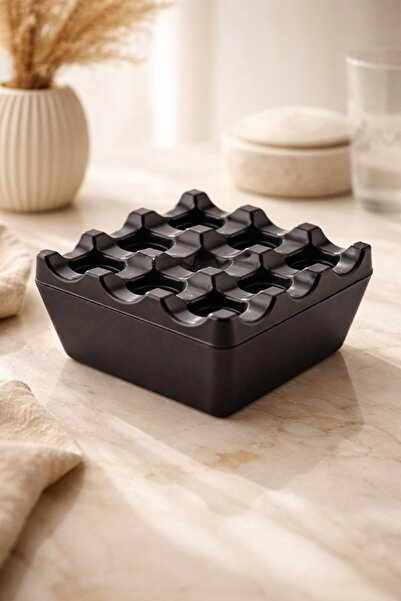 Emal Home Modern Odorless Ashtray - Windproof Decorative Square Ash Tray Larg...