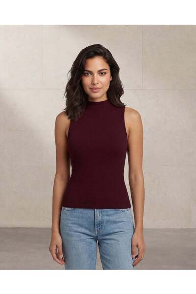 REDTAG بلوزة نسائية بدون أكمام باللون العنابي