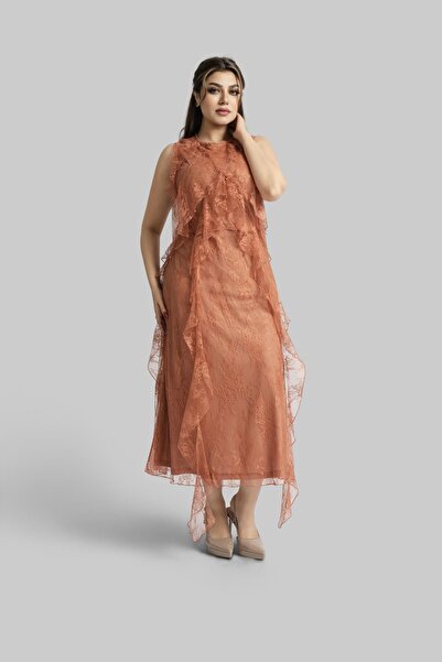 Opera Fashion Elegant girls' dress made of Lace fabric and decorated with han...