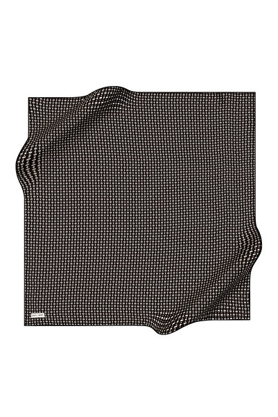 Pierre Cardin Black 90X90 Silk Crepe Satin Scarf