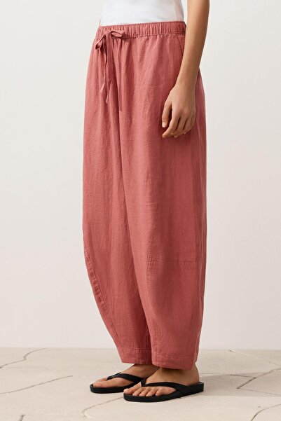 Oysho %100 keten balloon pantolon