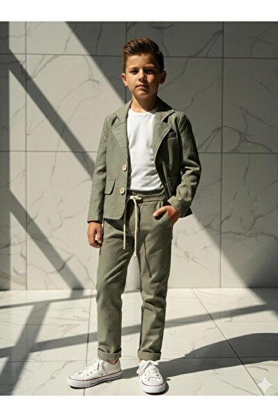 Zelhankids Set din 3 piese pentru bărbați tineri, 100% natural, din țesătură in