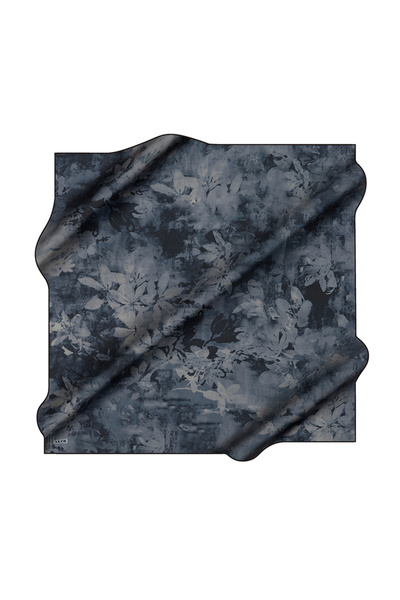 Aker Dark Blue 90X90 Silk Crepe Satin Scarf