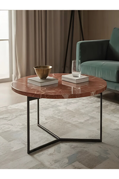 Grand CNS Group ALACIA Mermer Sehpa, Ahşap Ayaklı, Özel Tasarım