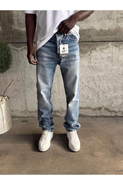 KağanKY Blue Grinded Baggy Jeans
