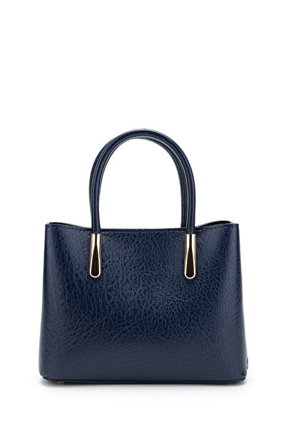minebag Gold Detailed Gloria Hand and Shoulder Women's Bag Navy Blue