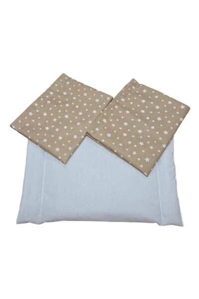Albatex Home Set Flat pillow 30×40x2 cm with two covers, M502 Beige with star...