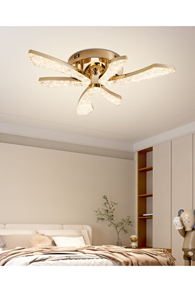 Apliqa Quinn 6'lı Gold 3 Renkli Modern Plafonyer Led Avize