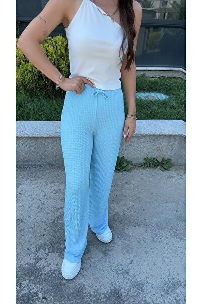 DİDEM GÜLTAKTI Jisoo Women's High Waist Bubble Blue Pants