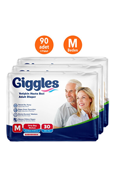 giggles Yetişkin Bel Bağlamalı Hasta Bezi Medium - 90 Adet