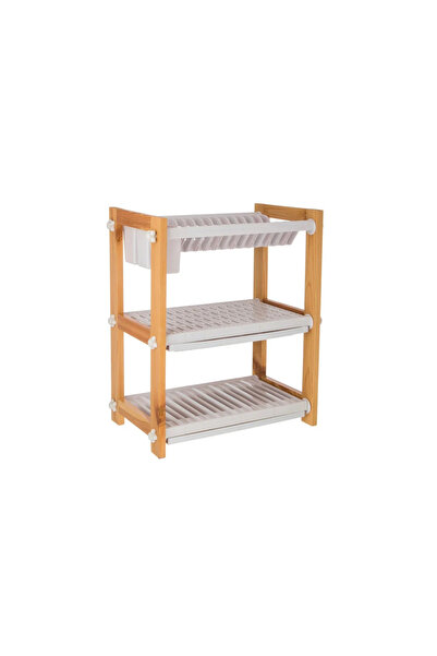 casa rosa wooden Dish Rack with 3 Tiers, made from plastic
