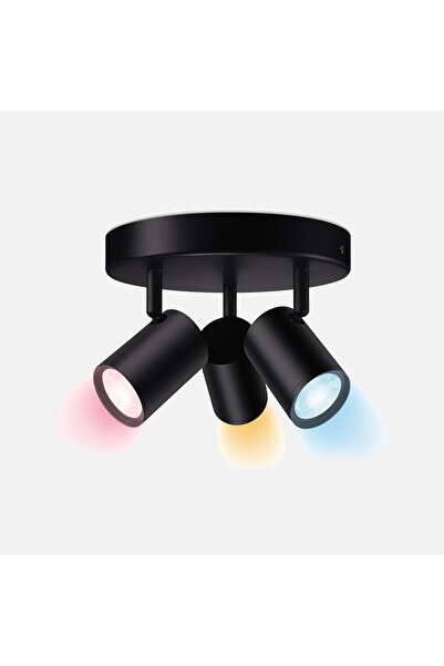 Wiz 3'lü Akıllı RGB Siyah Sıva Üstü Spot 5W – Hub Gerektirmez, WiFi & Sesli K...