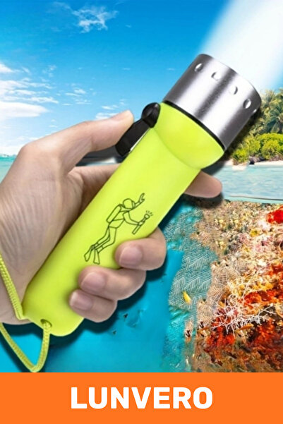 Lunvero #Yüksek Lümen Güçlü Led Süper Parlak Su Geçirmez Deniz Gece Dalışı Su...