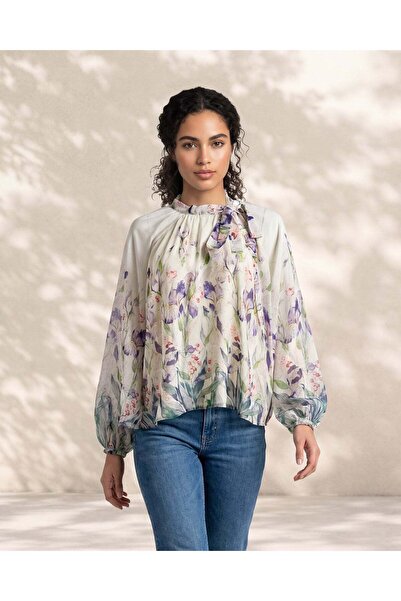 REDTAG بلوزة نسائية بأكمام طويلة مطبوع متنوعة