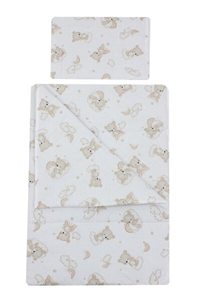 PRICHINDEL Bedding Set 2 Pieces, Cotton, Cream Bear on Cloud, 120x60 cm, White