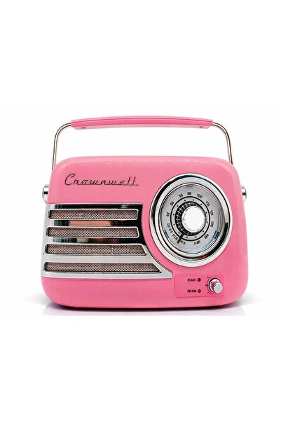 Gereksiz Şeyler Crownwell Radyo Retro Tasarımlı Bluetooth FM Radyo Pembe Renk...