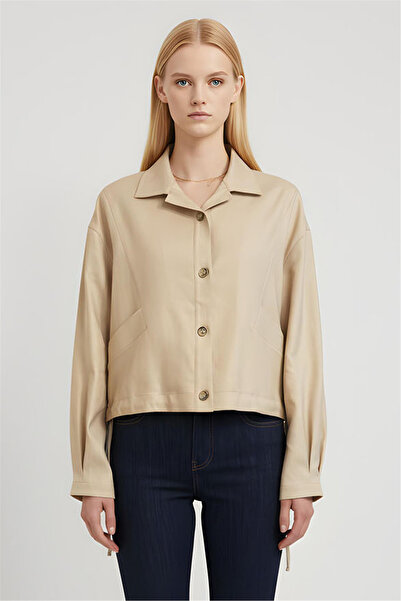 Perspective Beige Classic Collar Shirt