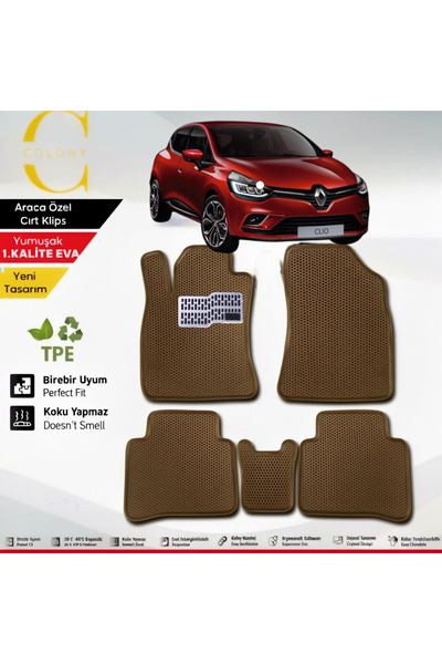 COLONY Renault Clio 4 Hücreli Premium 1.Kalite Eva Paspas Seti Paspas Takımı ...