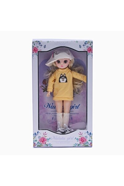 OEM Doll with Flexible Joints in Yellow Outfit 25 cm