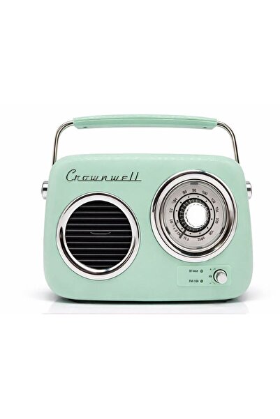 Gereksiz Şeyler Crownwell Radyo Retro Tasarımlı Bluetooth FM Radyo Yeşil Renk...