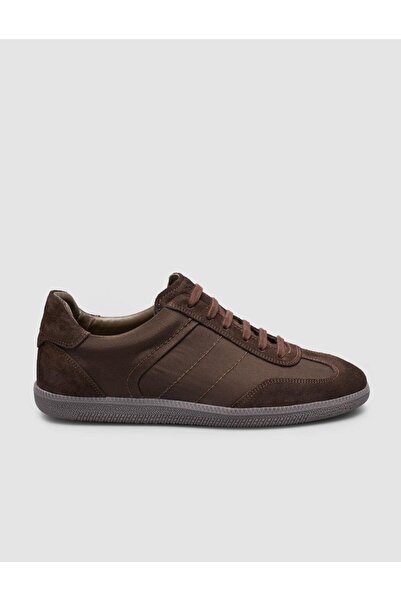 Cabani Genuine Suede Brown Leather Lace-Up Women's Sneaker