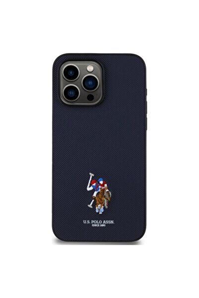 U.S. Polo Assn. Embroidered DH Color Case for iPhone 15 Pro Max - Navy Blue