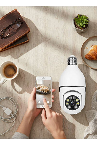 Generic 💡 WiFi Light Bulb Security Camera 5G Dual Band – HD Panoramic View &...