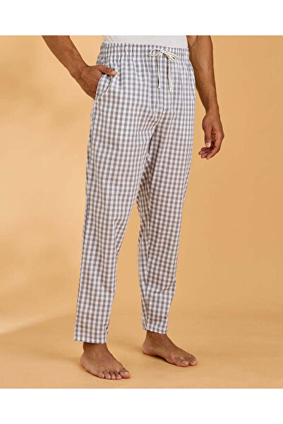 REDTAG Men Grey Checkered Pyjama Bottom