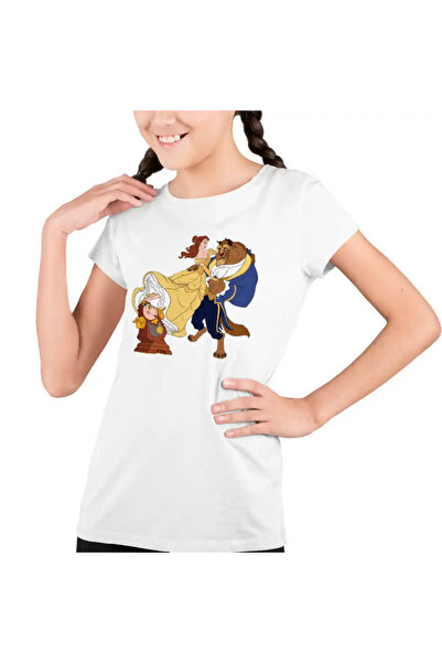 OEM Παιδικό Κοριτσίστικο T-Shirt Η Πεντάμορφη και το Τέρας με το Κάστρο