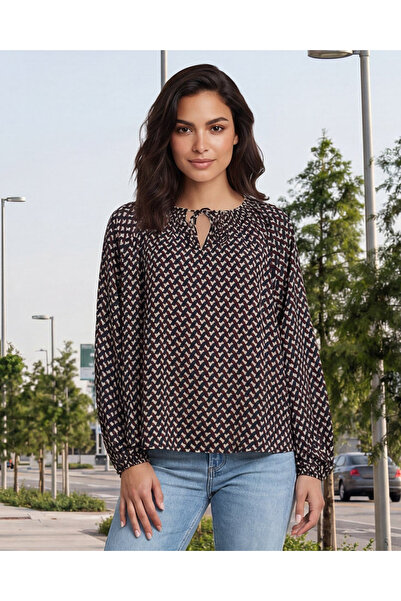 REDTAG Women Black Printed Blouse