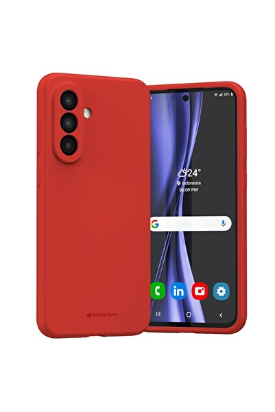 Mercury Goospery Mercury Silicone Case for Samsung Galaxy A36 5G, Red, Microf...