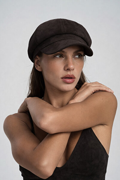Külah Suede Textured Baker Boy Hat – Black Vintage Cap