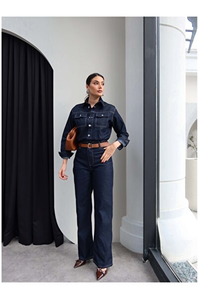 ESRAHELVACI Denim Belted Jumpsuit