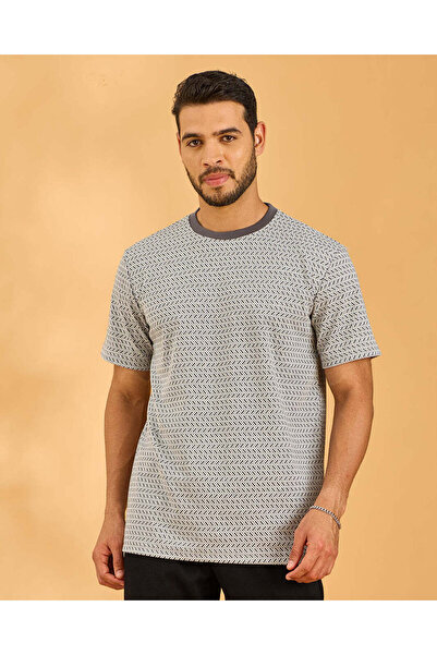 REDTAG Men Assorted Jacquard T-Shirt