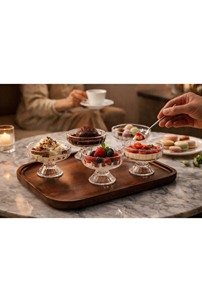deli glass 🍨 Luxury Glass Serving Set (6 pieces) – Elegant and sophisticated...